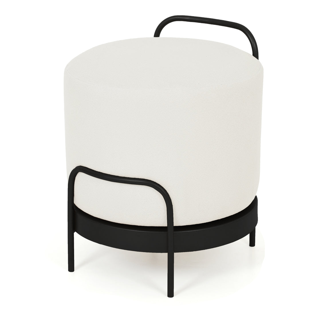 Cassius Pouffe Black with White