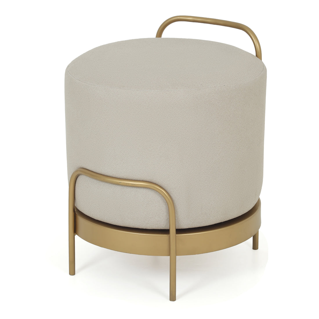 Cassius Pouffe Gold with Off White