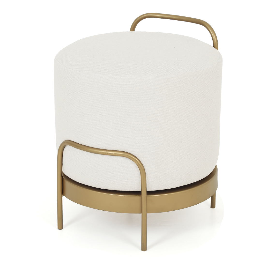 Cassius Pouffe Gold with White