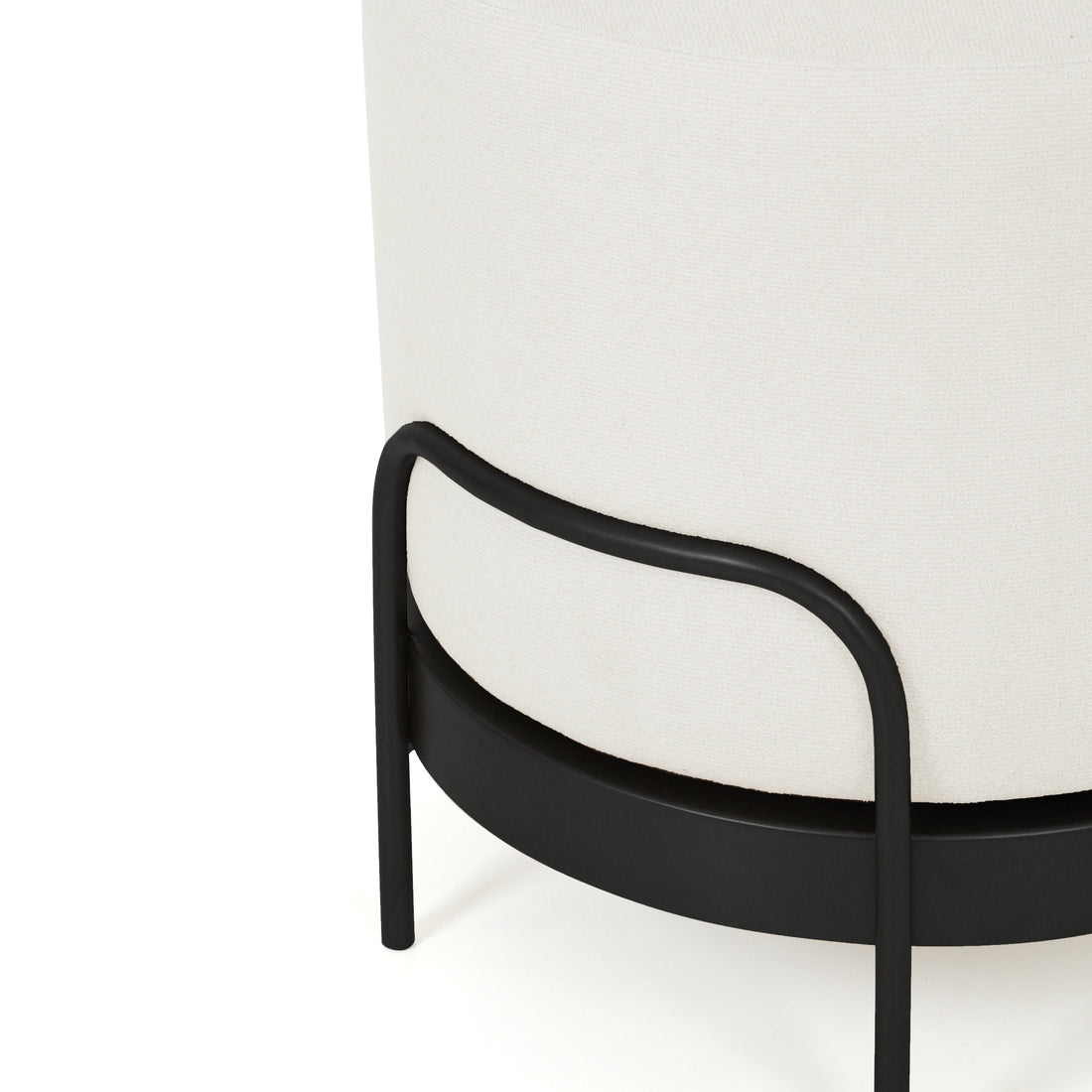 Cassius Pouffe Black with White