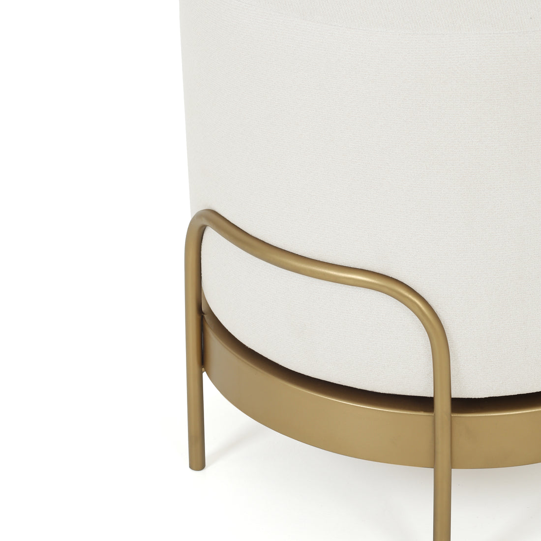 Cassius Pouffe Gold with White