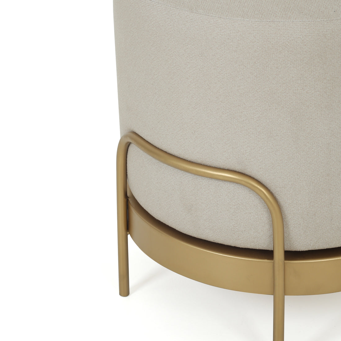 Cassius Pouffe Gold with Off White