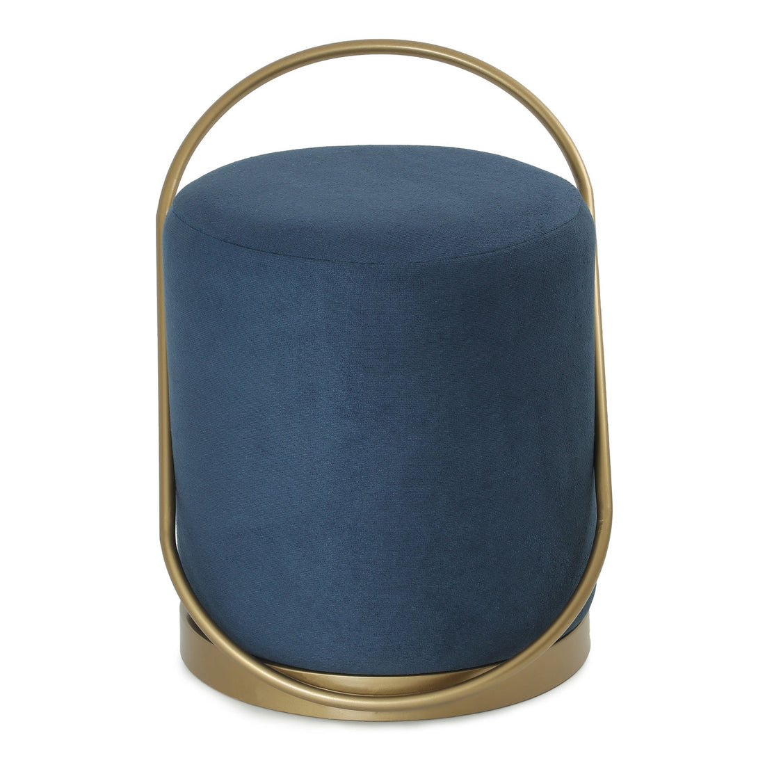 Bennett Pouffe Gold with Blue