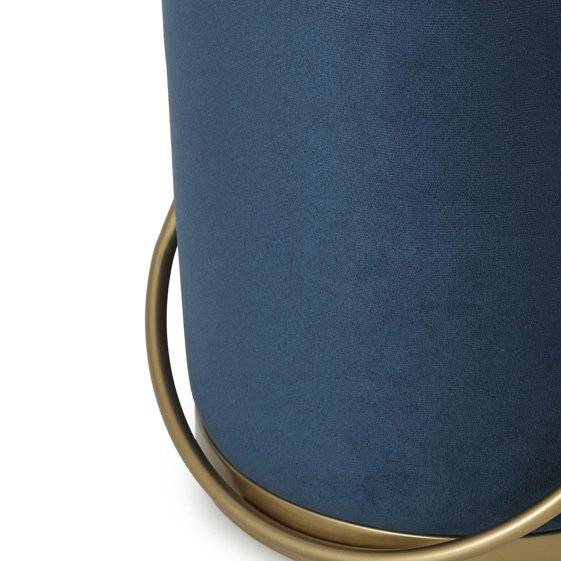 Bennett Pouffe Gold with Blue