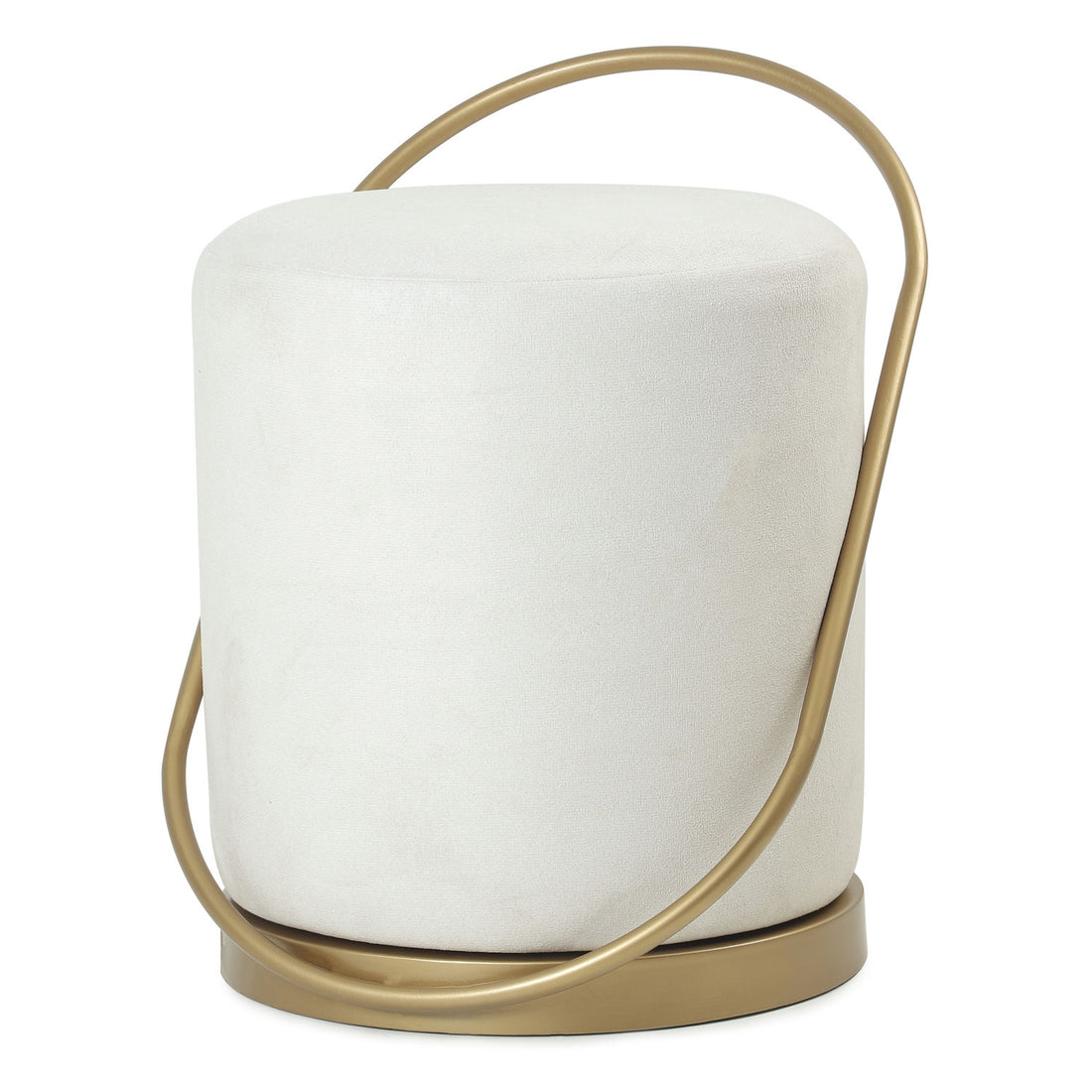 Bennett Pouffe Gold with White