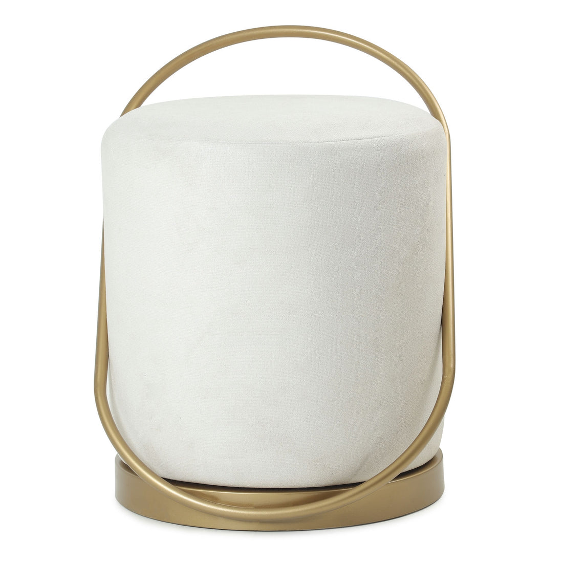 Bennett Pouffe Gold with White