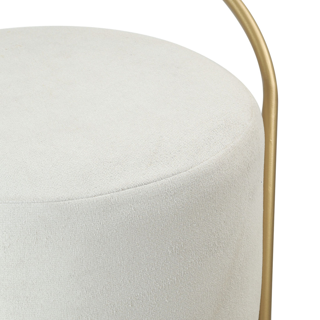 Bennett Pouffe Gold with White