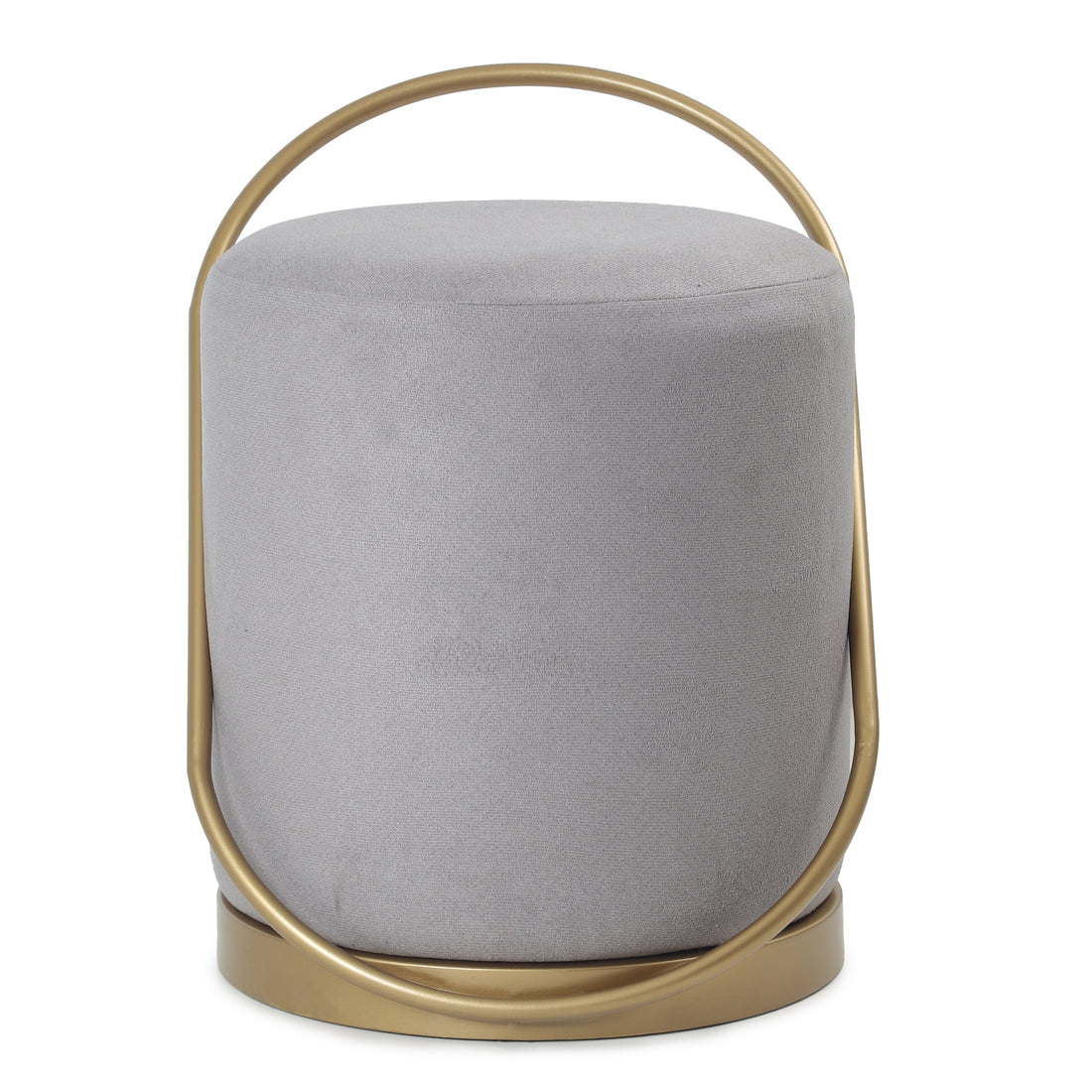 Bennett Pouffe Gold with Light Grey