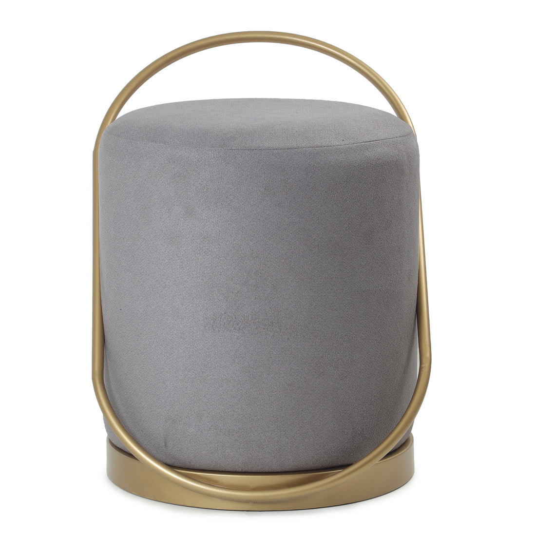 Bennett Pouffe Gold with Dark Grey