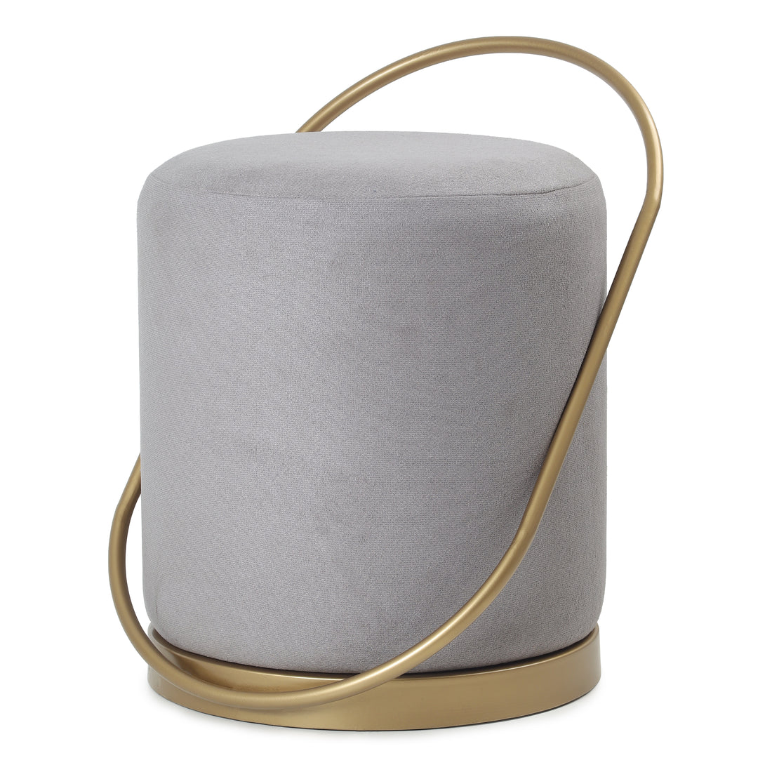 Bennett Pouffe Gold with Light Grey