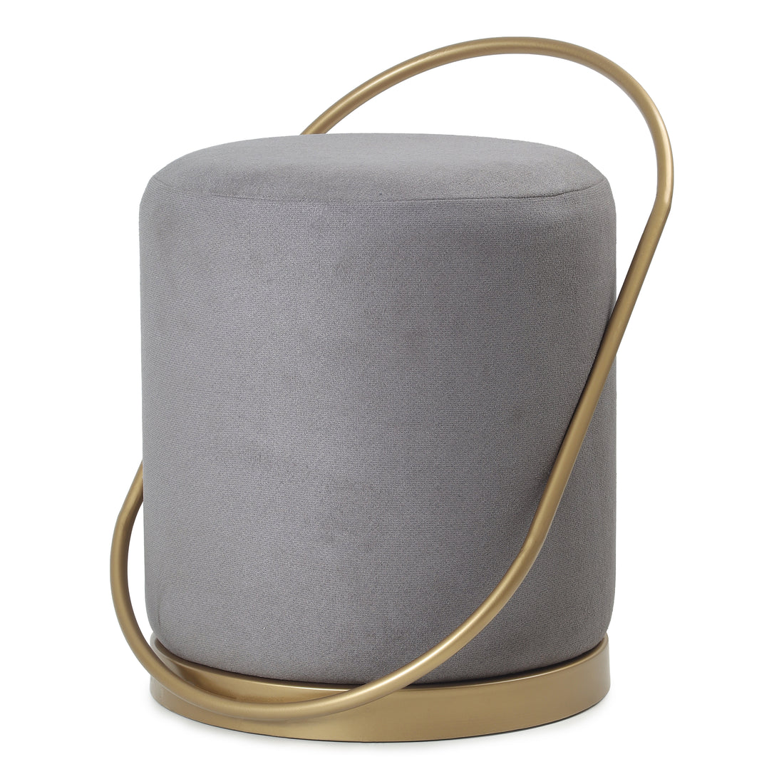 Bennett Pouffe Gold with Dark Grey