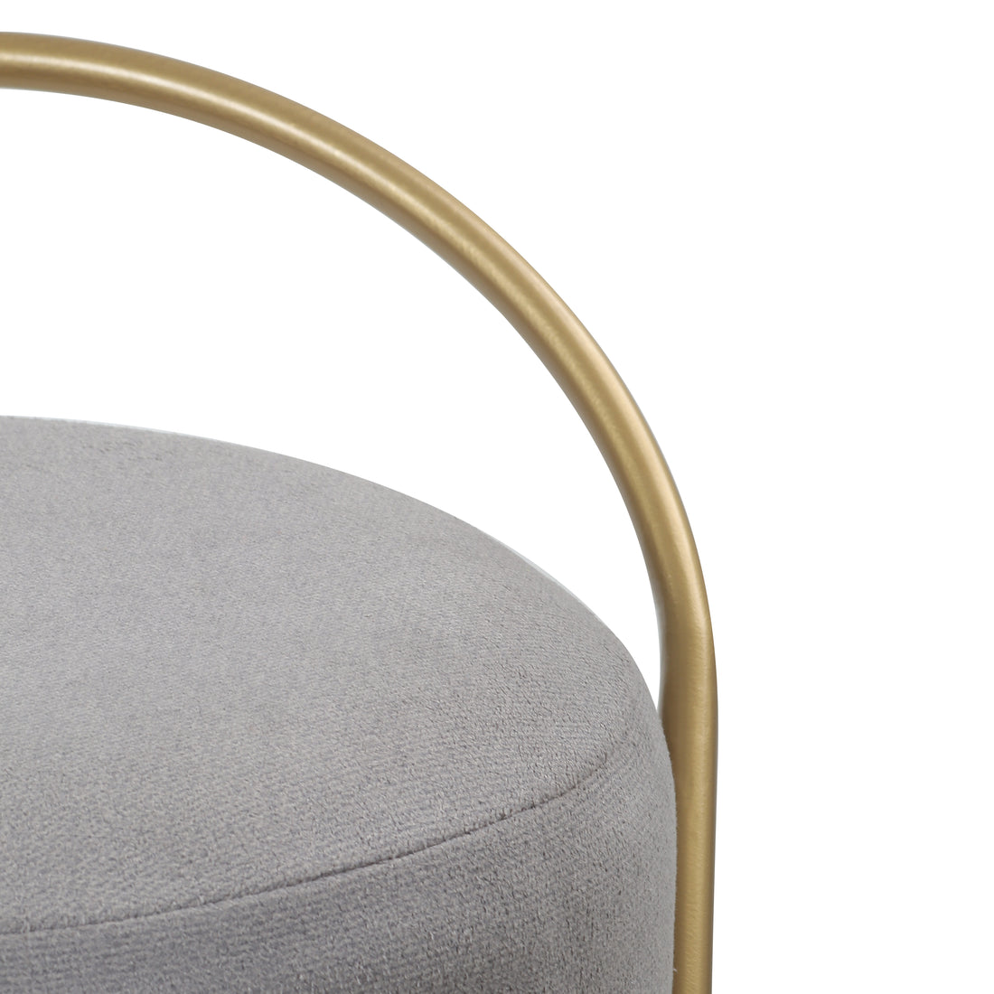 Bennett Pouffe Gold with Light Grey