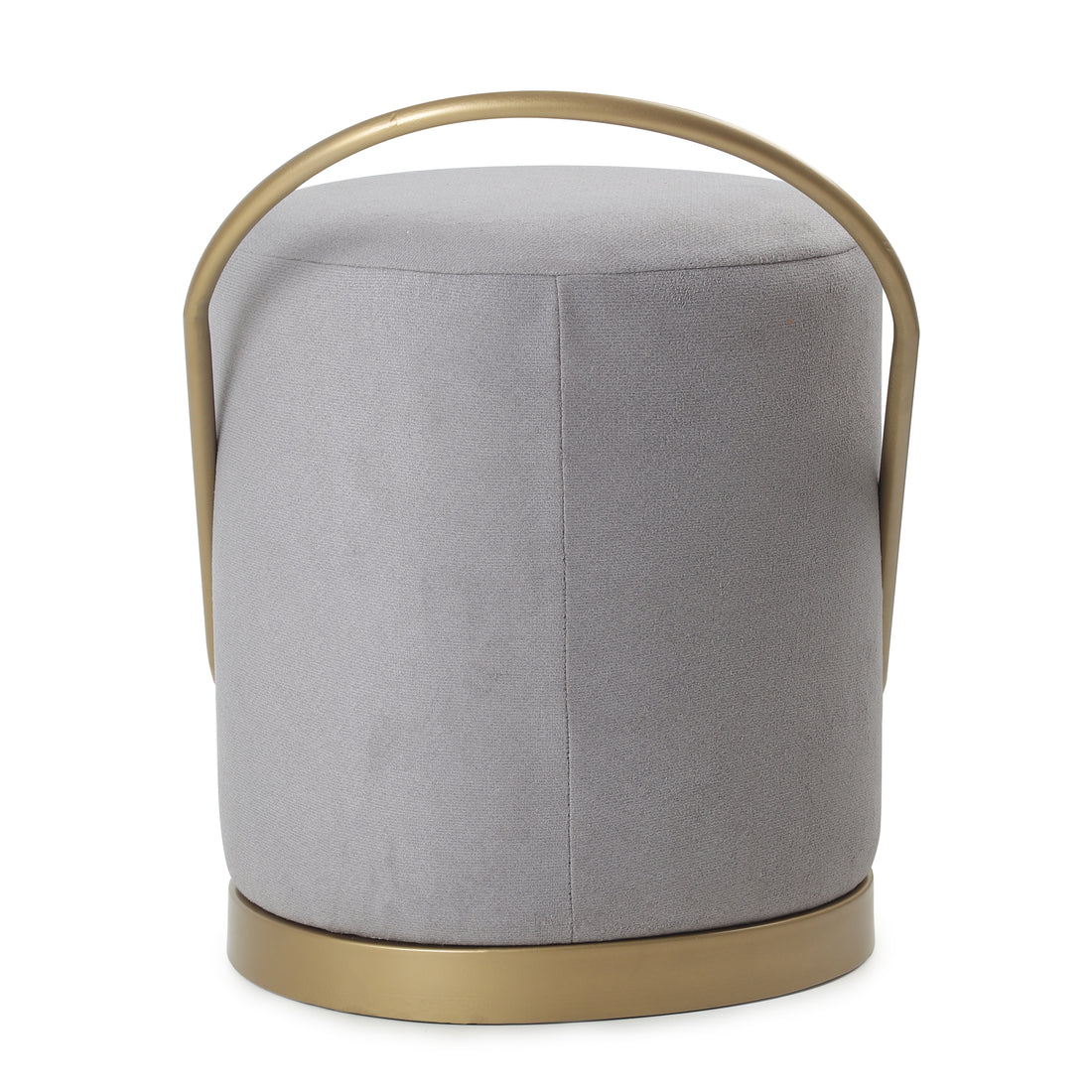 Bennett Pouffe Gold with Light Grey