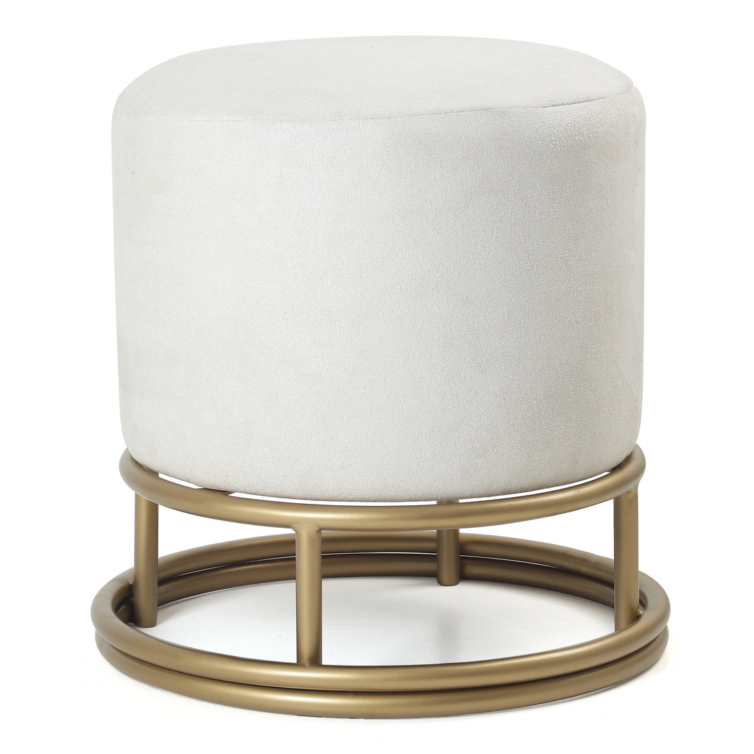 Lucas Pouffe Gold with White