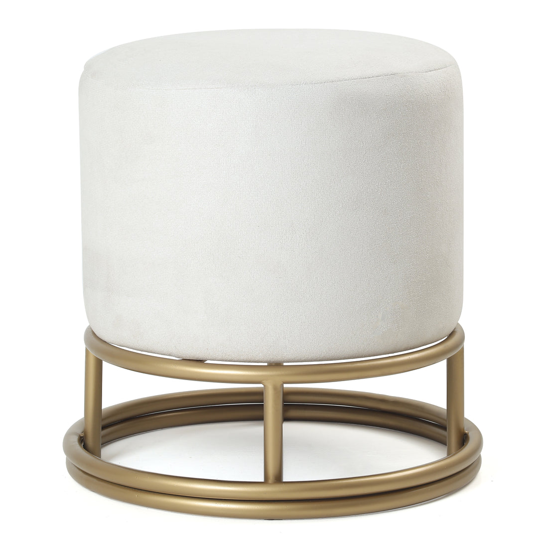 Lucas Pouffe Gold with White