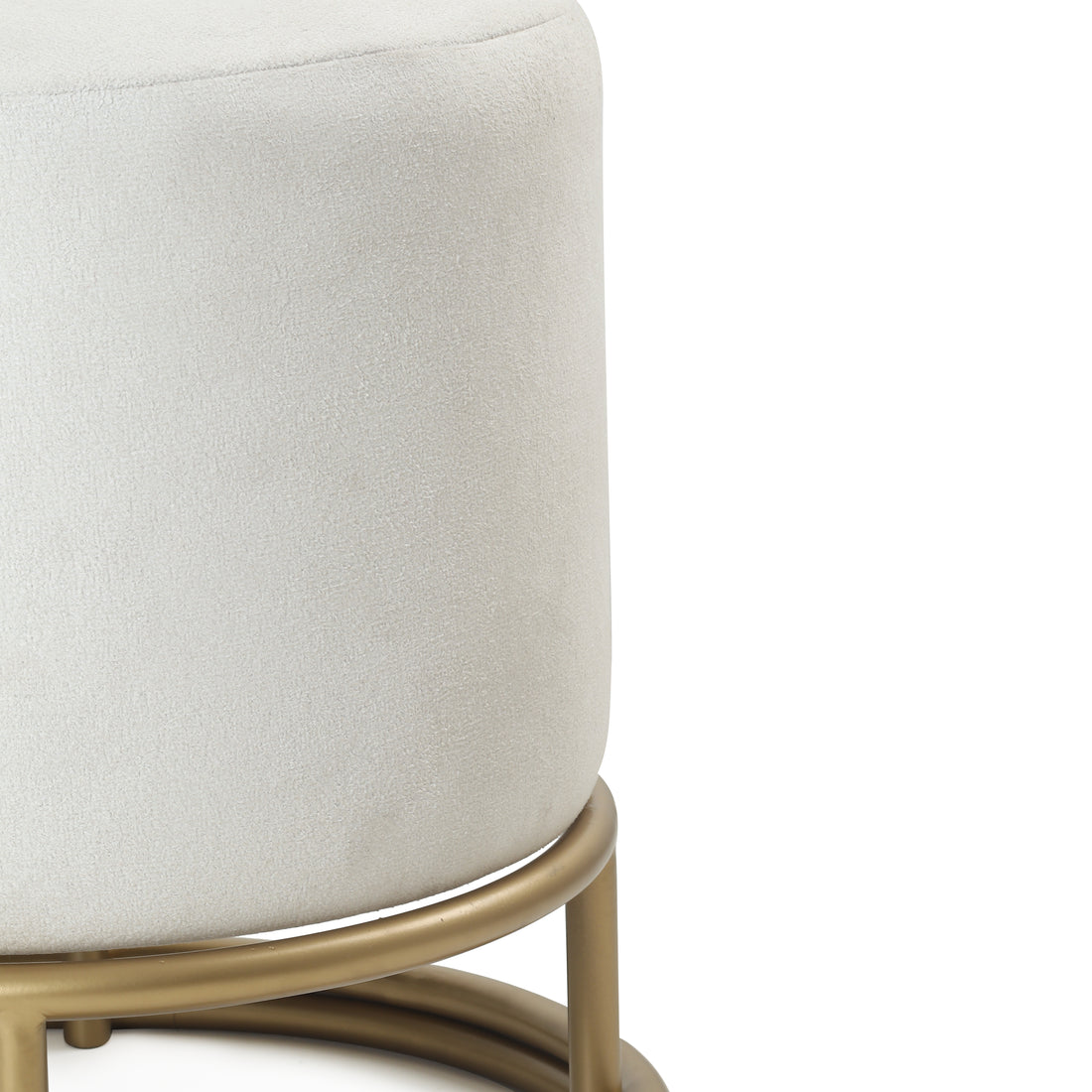 Lucas Pouffe Gold with White