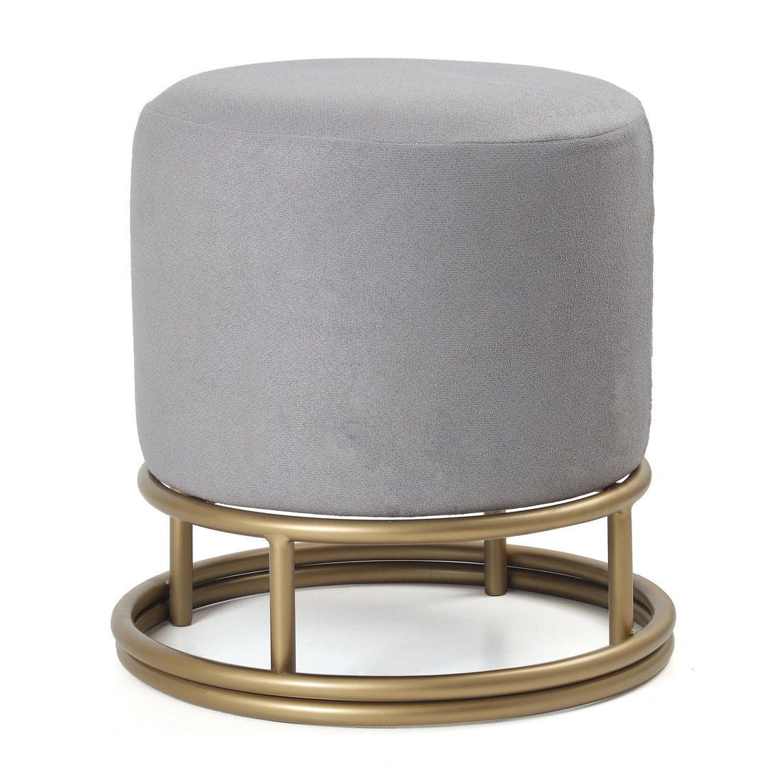 Lucas Pouffe Gold with Light Grey