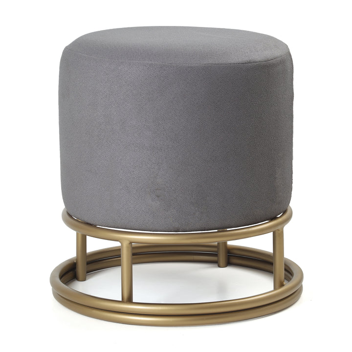 Lucas Pouffe Gold with Dark Grey