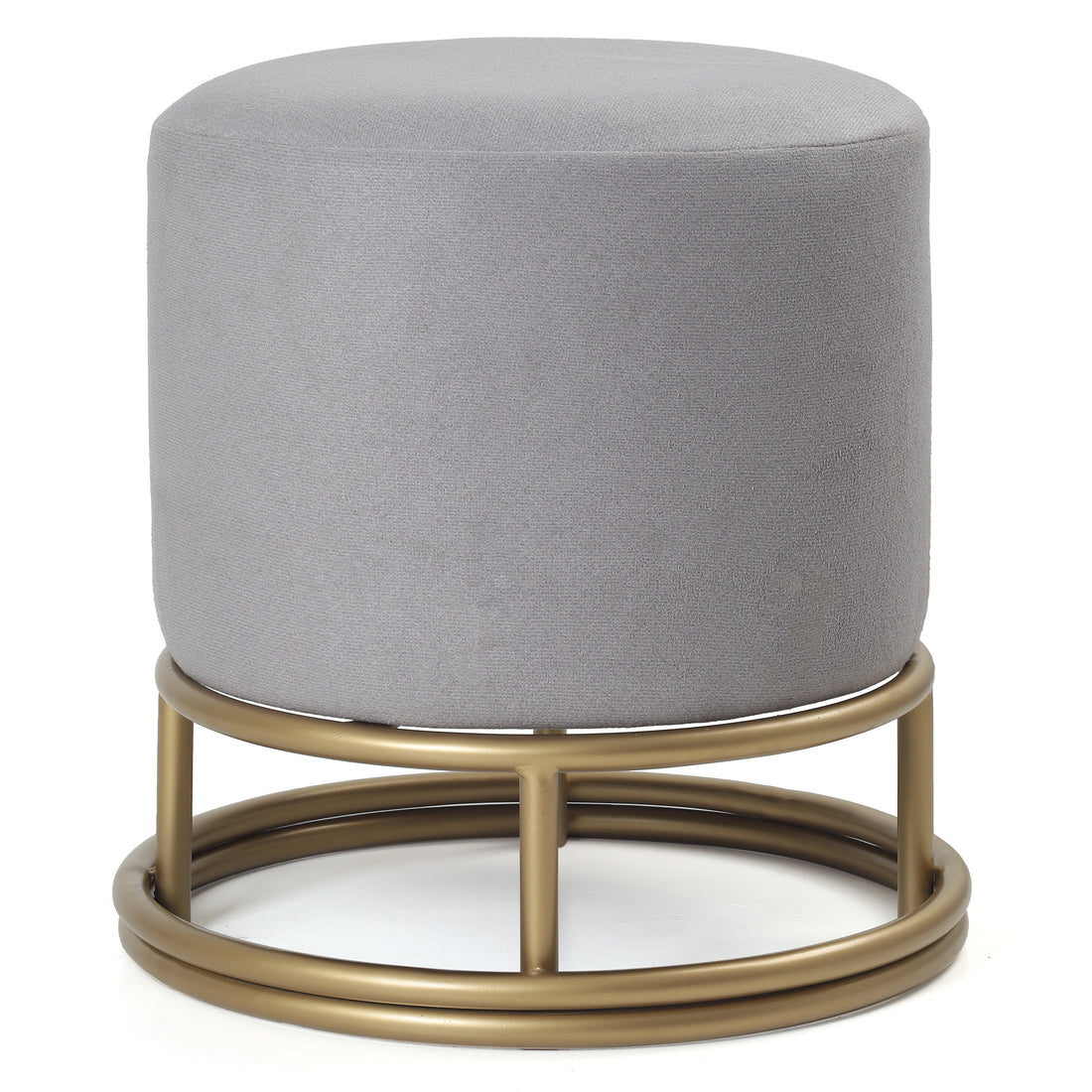 Lucas Pouffe Gold with Light Grey