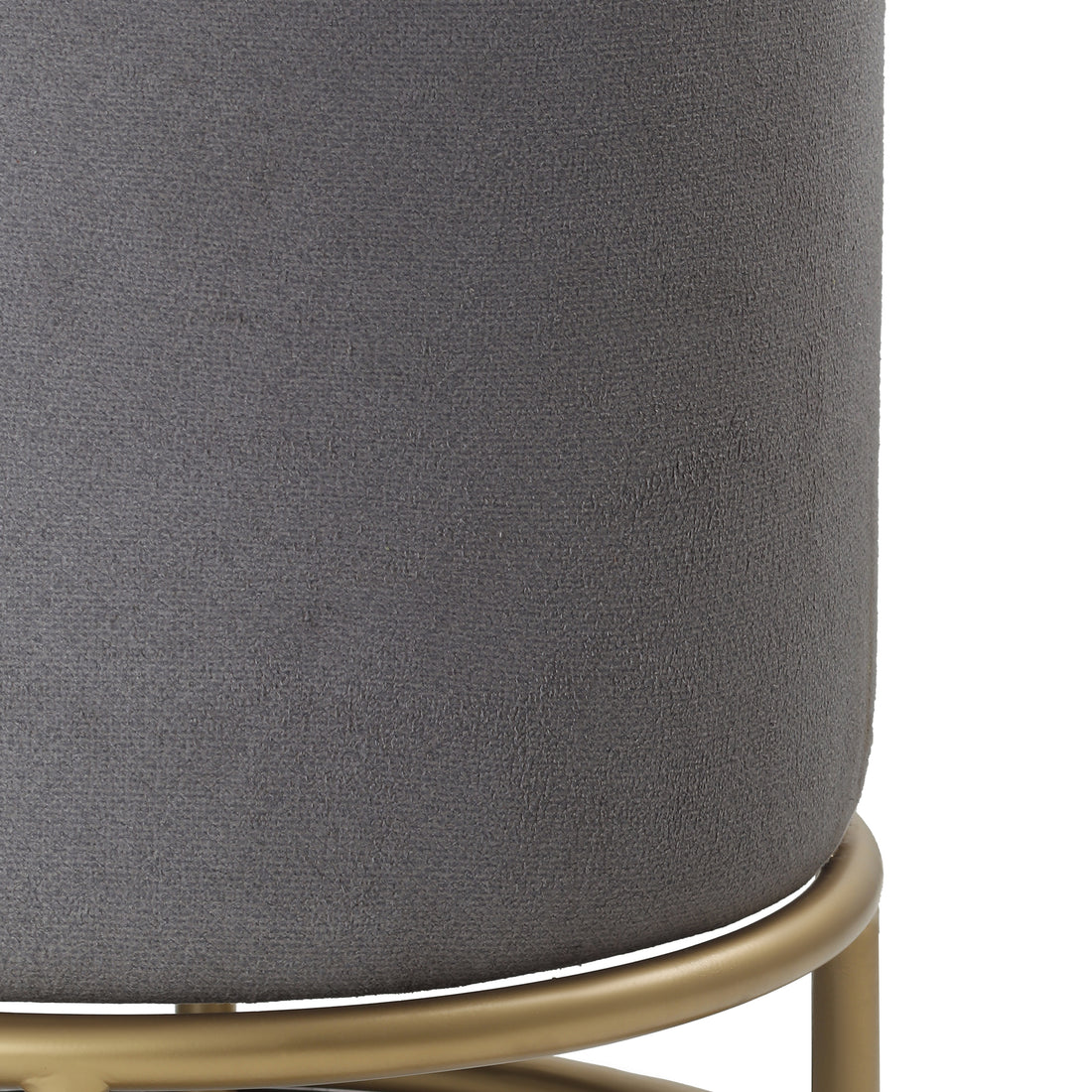 Lucas Pouffe Gold with Dark Grey