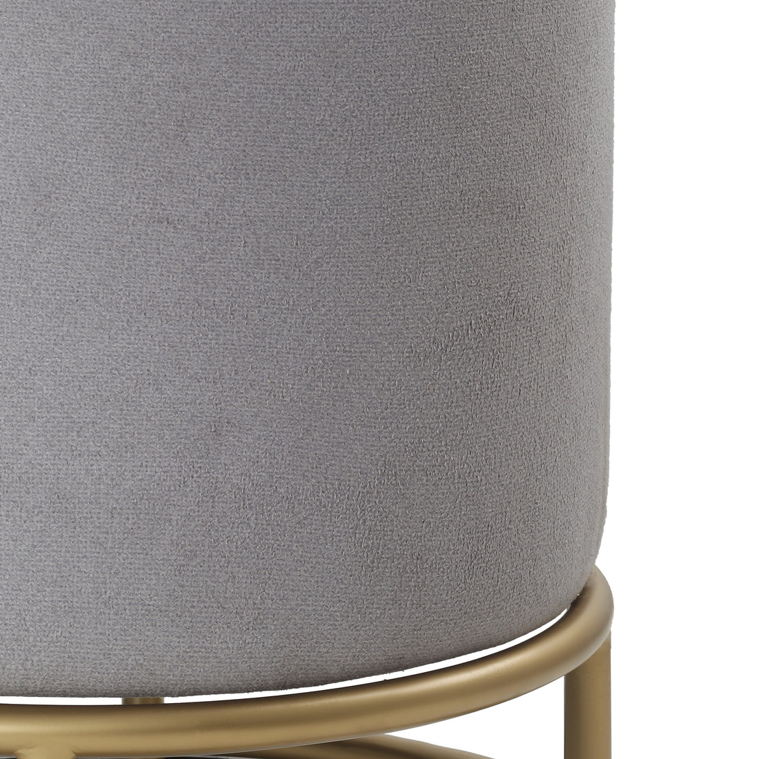 Lucas Pouffe Gold with Light Grey