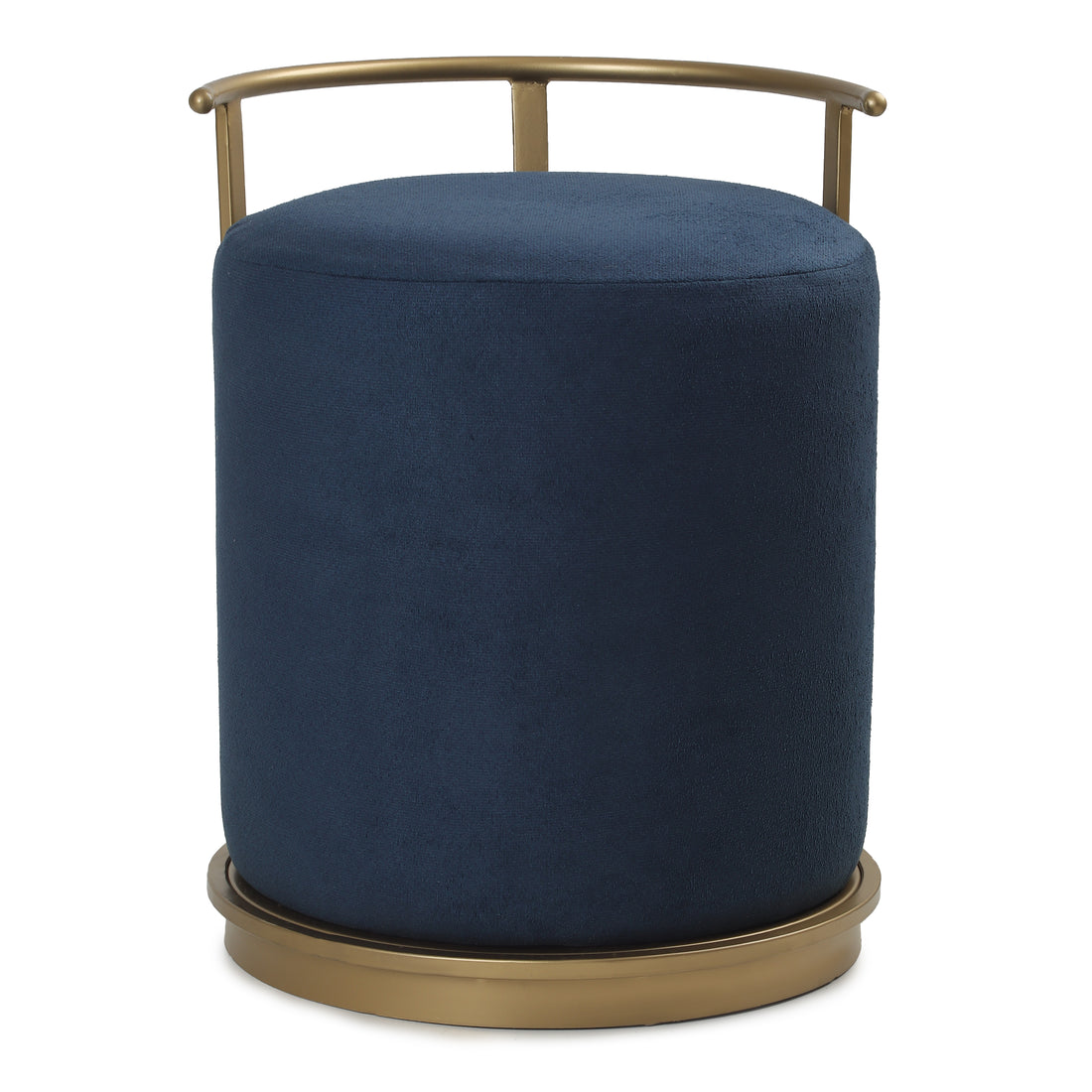 Leo Pouffe Gold with Blue