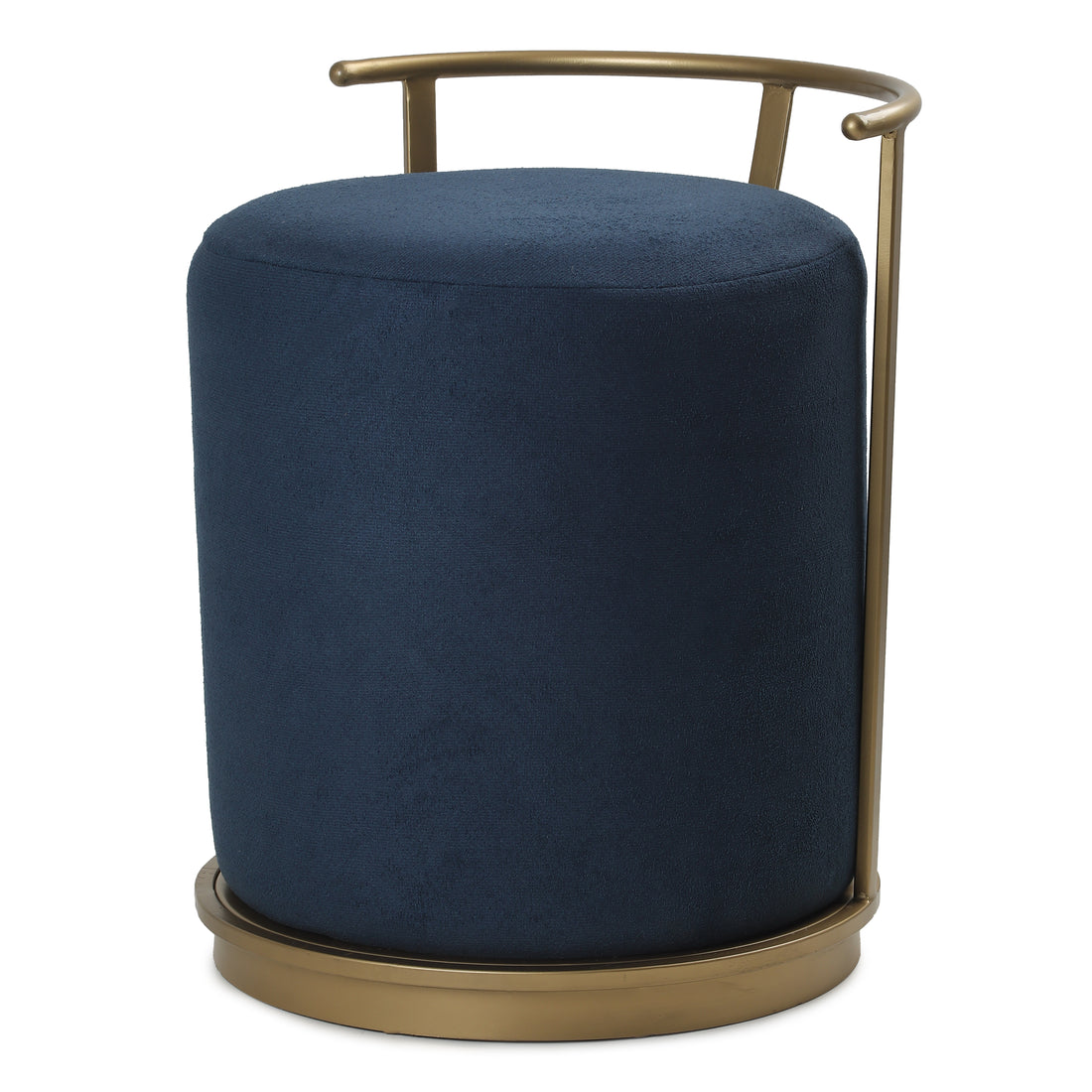 Leo Pouffe Gold with Blue