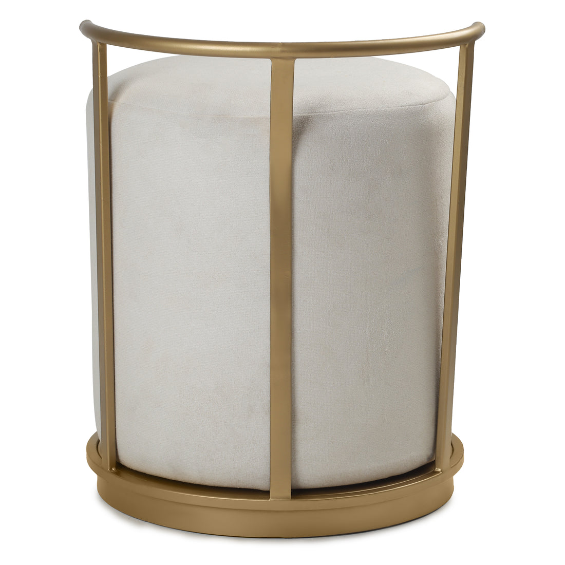 Leo Pouffe Gold with Light Grey