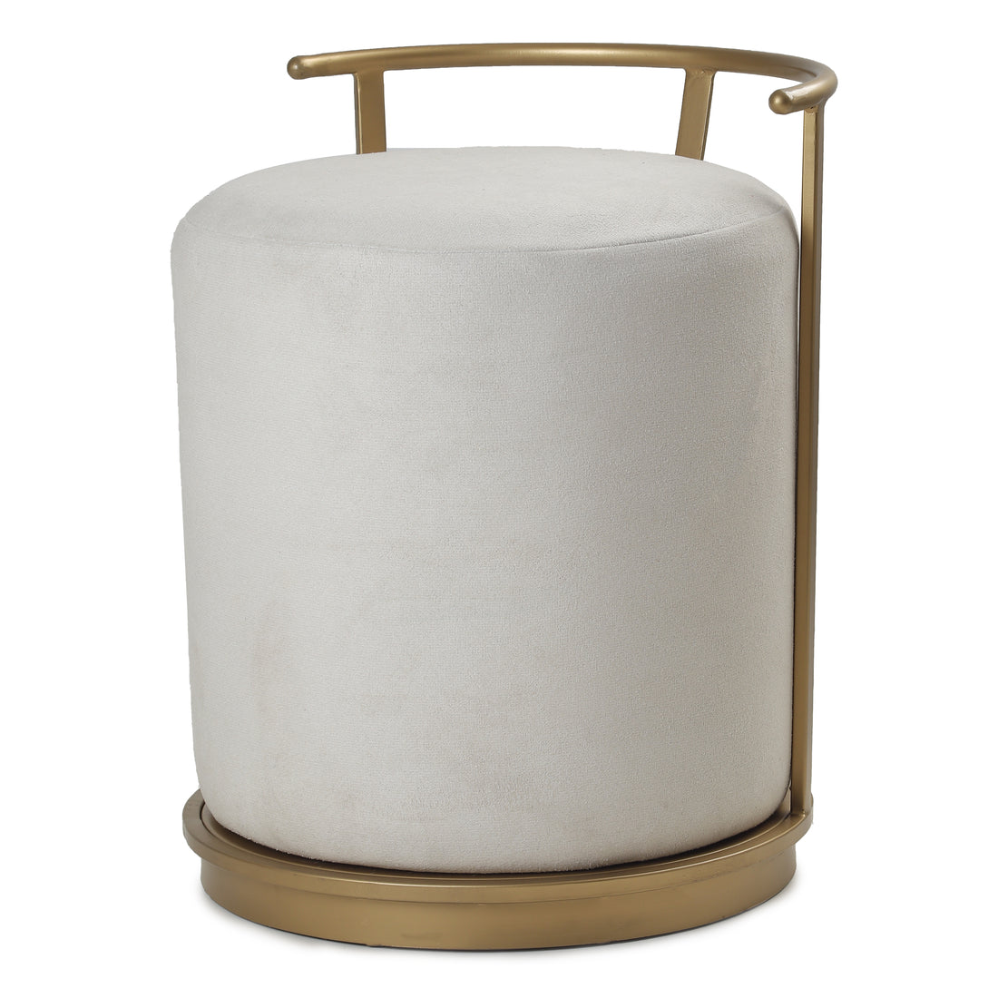 Leo Pouffe Gold with Light Grey