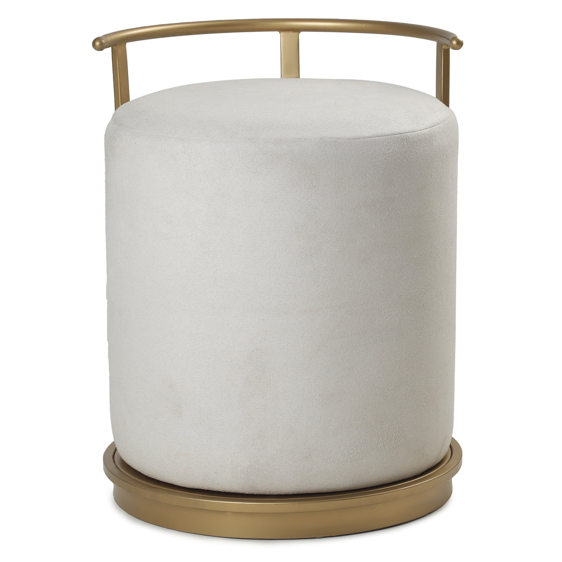 Leo Pouffe Gold with Light Grey