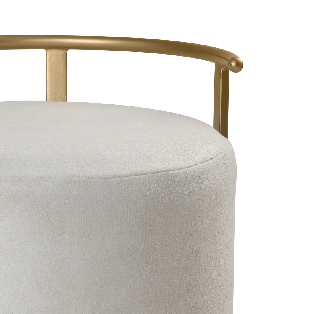 Leo Pouffe Gold with Light Grey