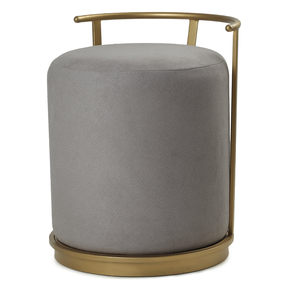 Leo Pouffe Gold with Dark Grey