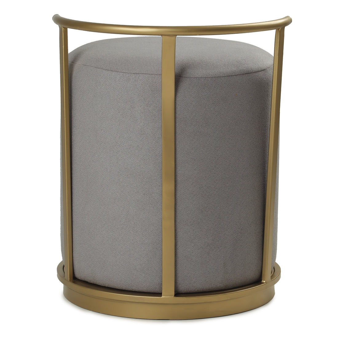 Leo Pouffe Gold with Dark Grey