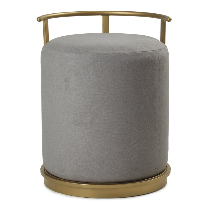 Leo Pouffe Gold with Dark Grey