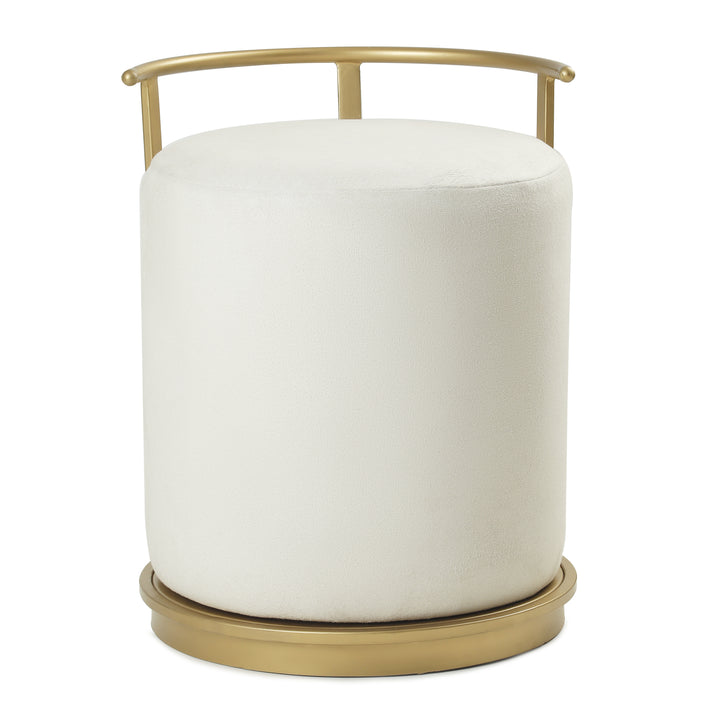 Leo Pouffe Gold with White