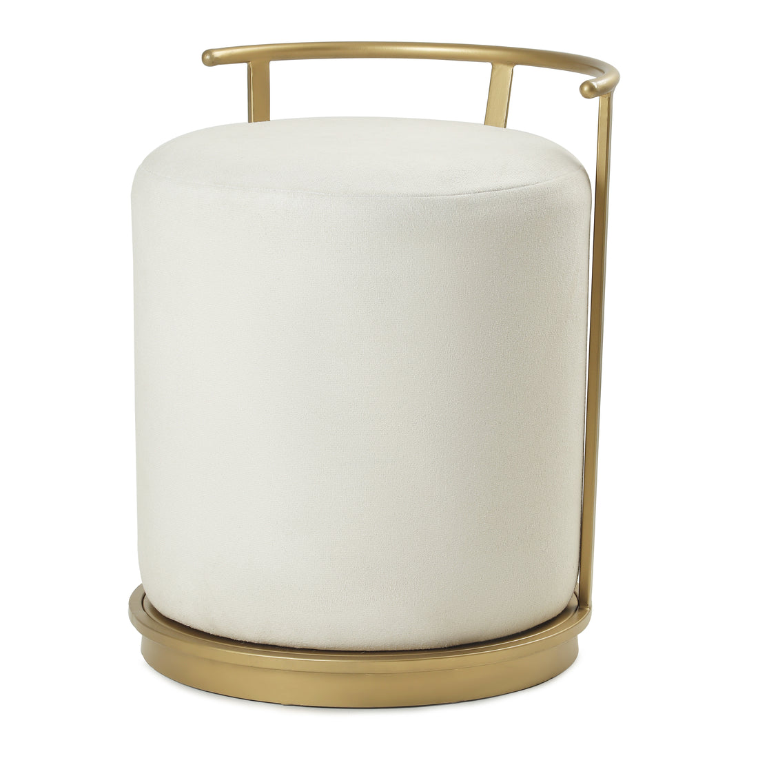 Leo Pouffe Gold with White