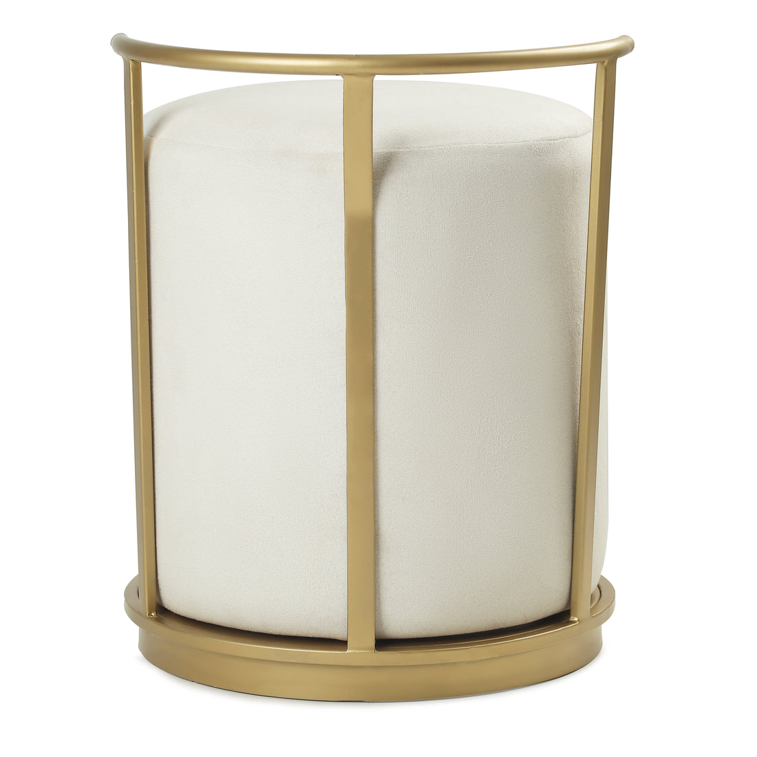 Leo Pouffe Gold with White