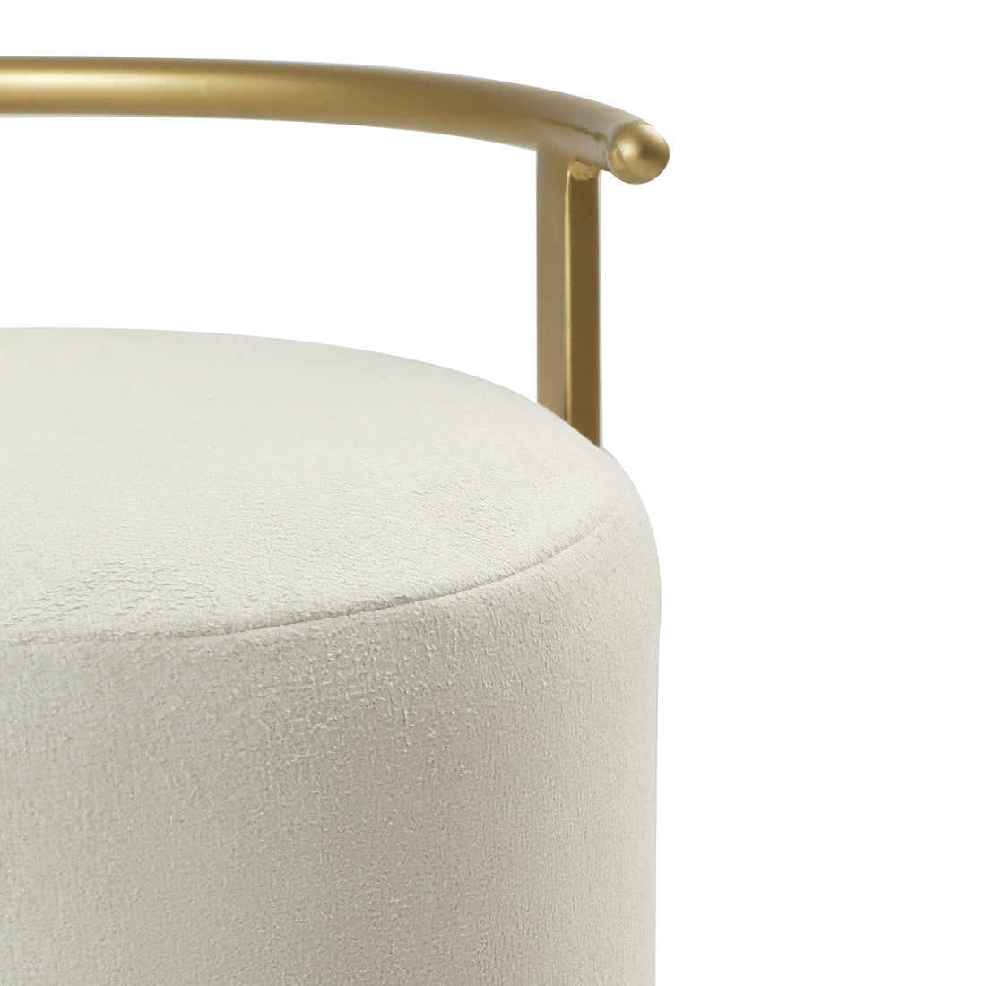 Leo Pouffe Gold with White