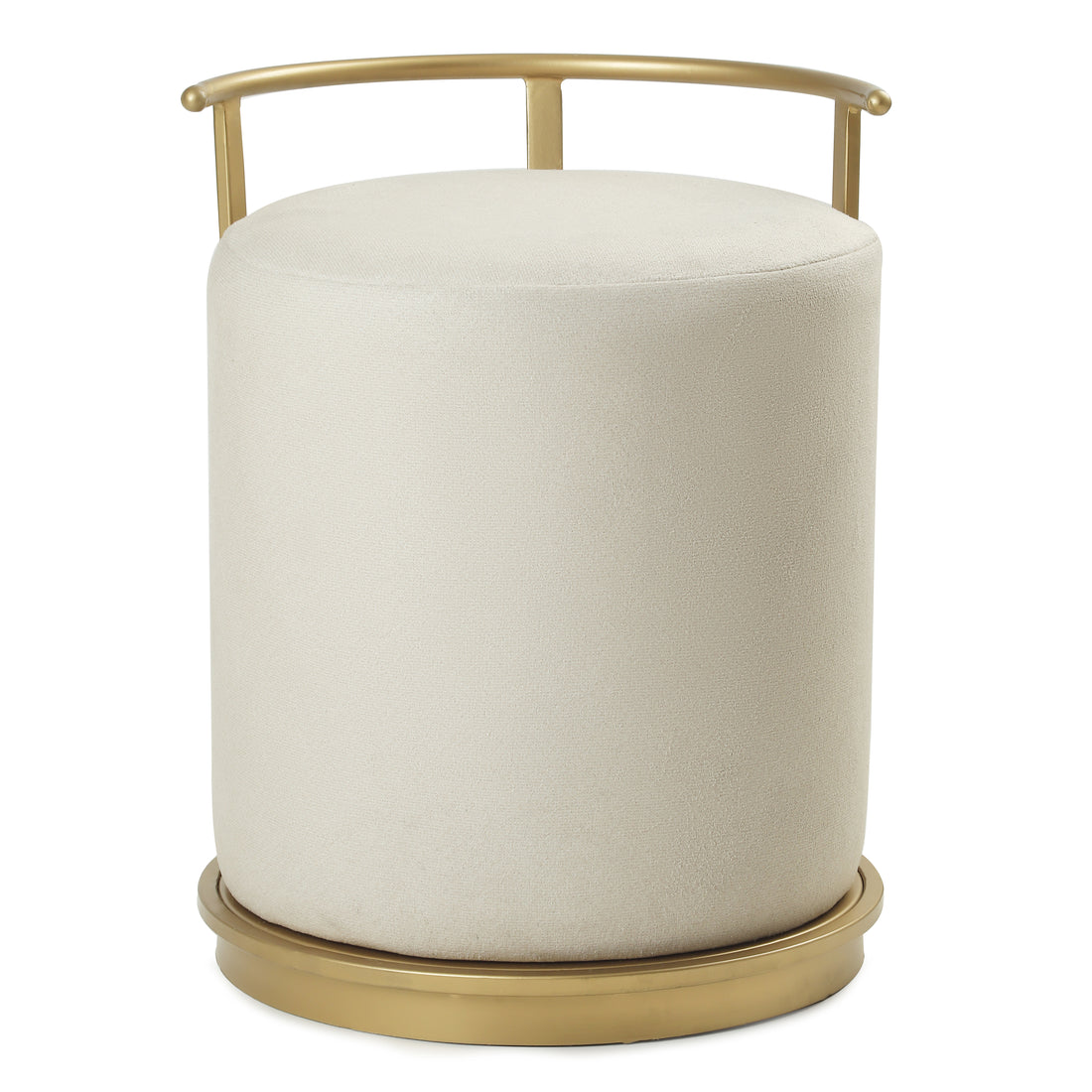 Leo Pouffe Gold with Off White