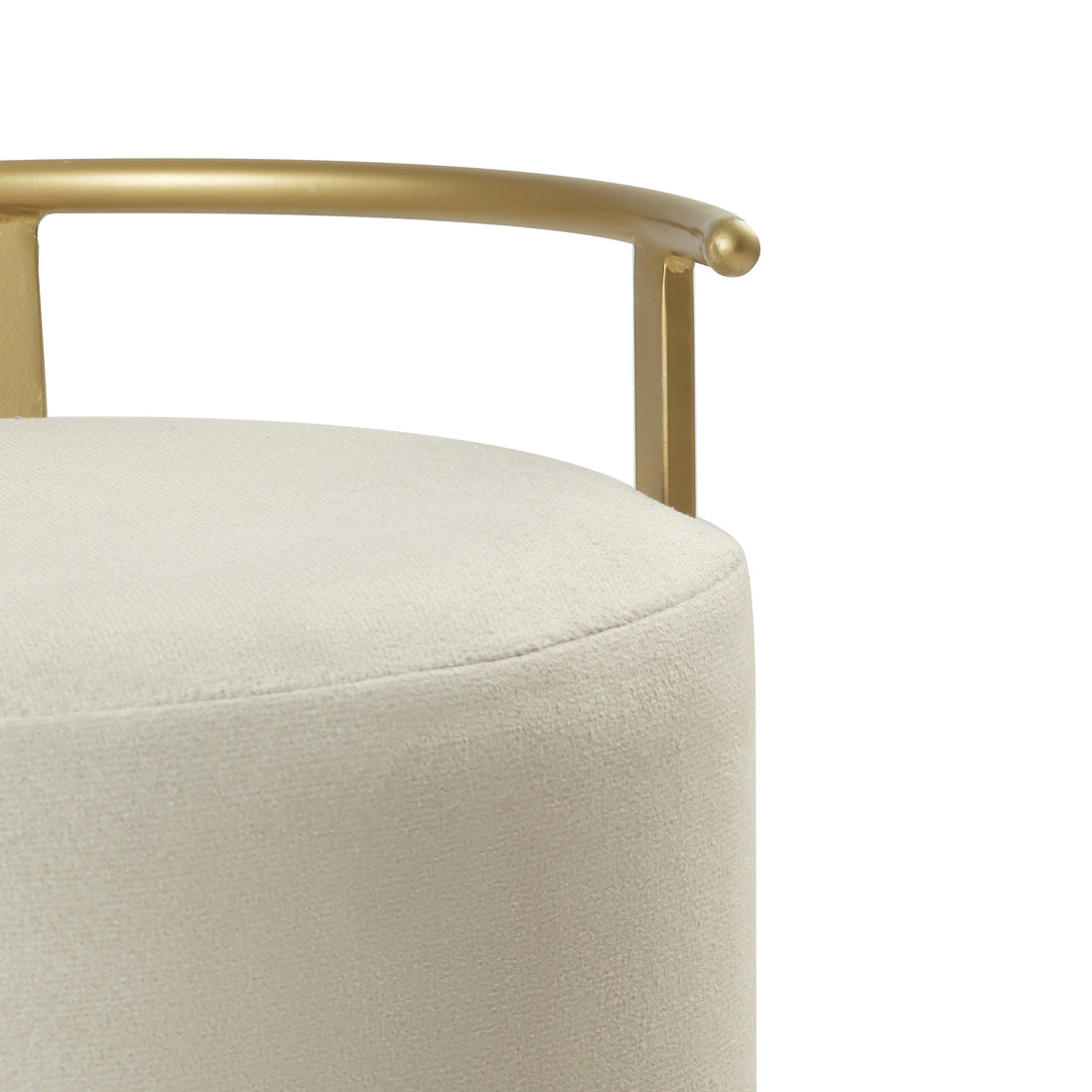 Leo Pouffe Gold with Off White