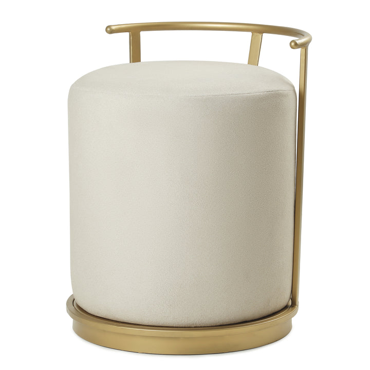 Leo Pouffe Gold with Off White