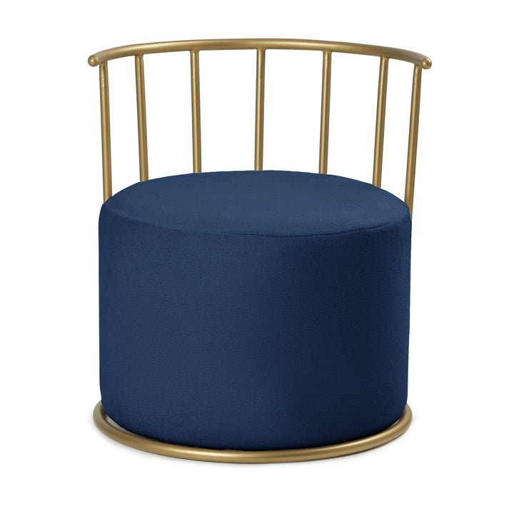 Roman Pouffe Gold with Blue