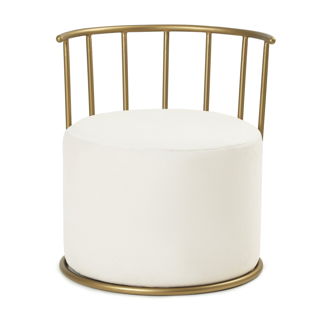 Roman Pouffe Gold with White