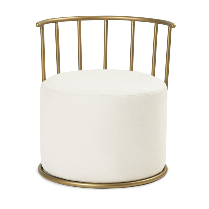 Roman Pouffe Gold with White