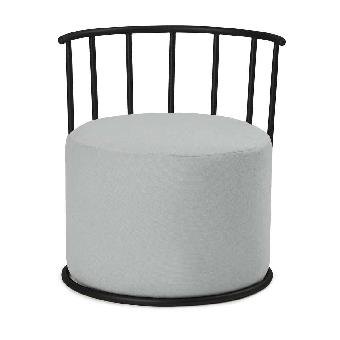 Roman Pouffe Black with Light Grey