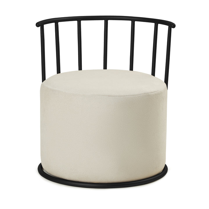 Roman Pouffe Black with Off White