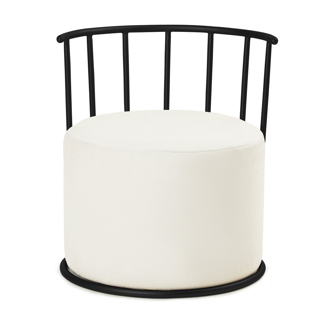 Roman Pouffe Black with White