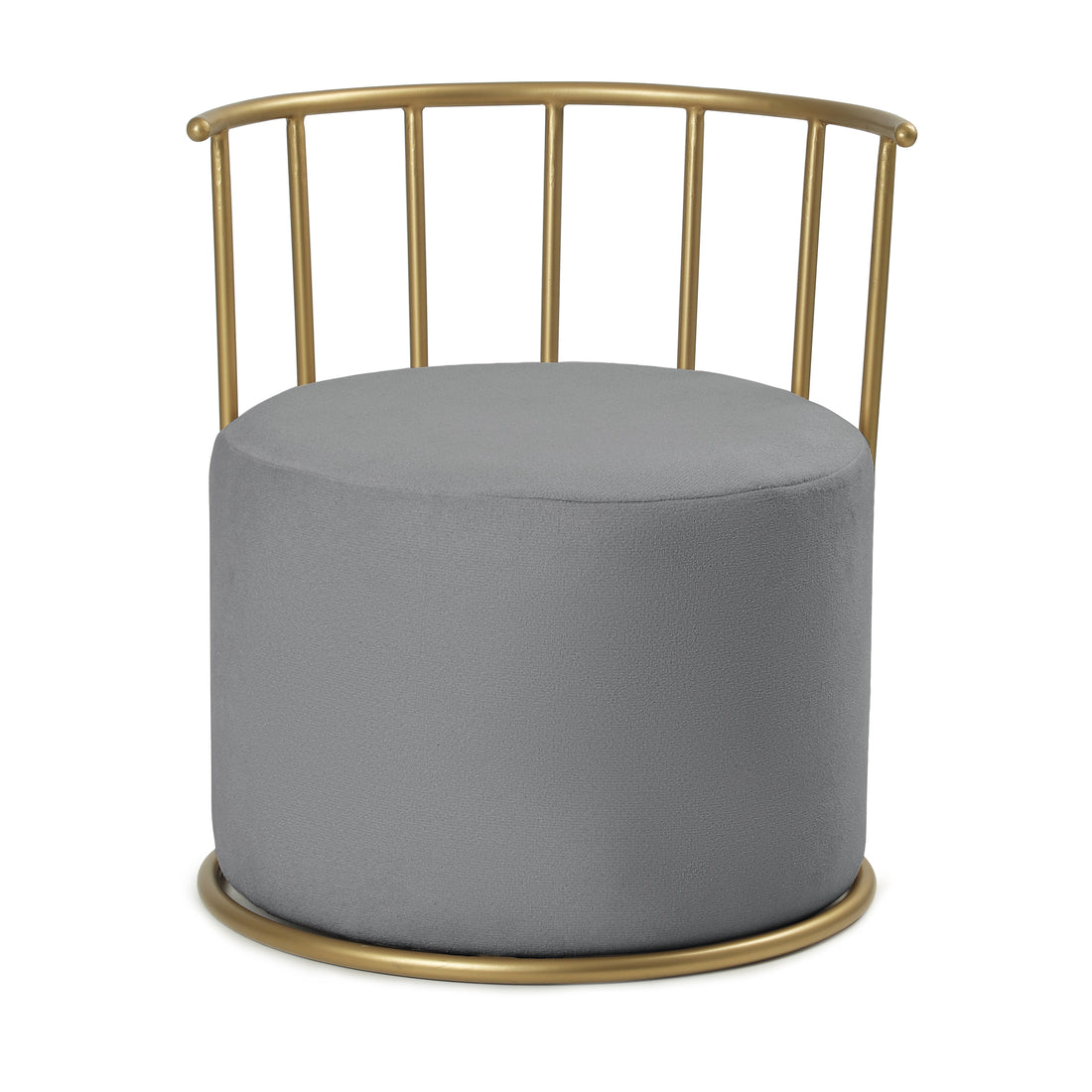 Roman Pouffe Gold with Dark Grey