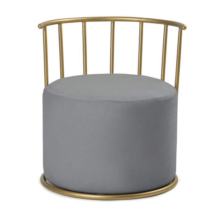 Roman Pouffe Gold with Dark Grey