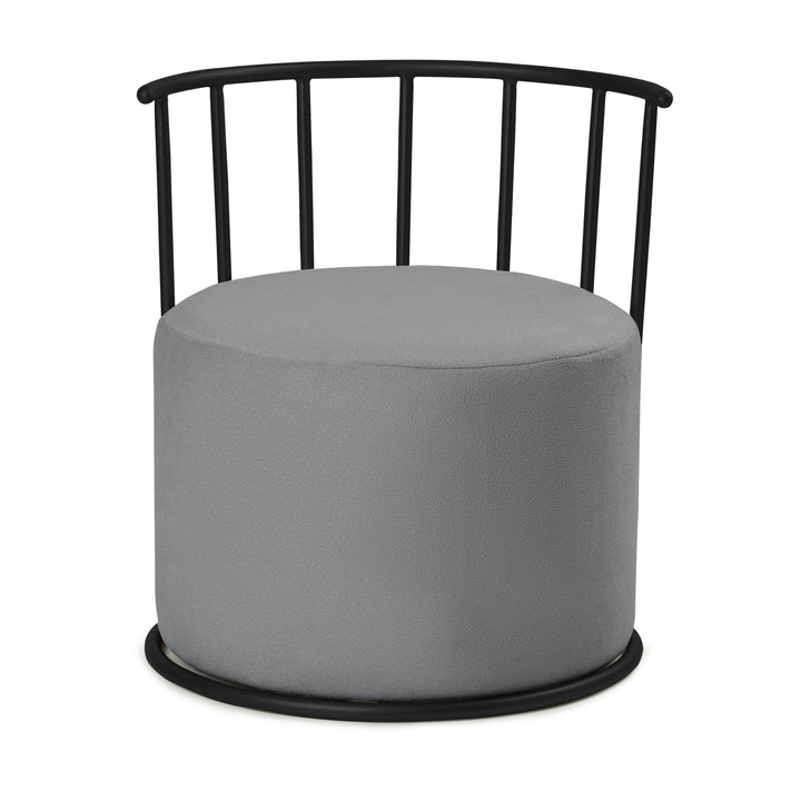 Roman Pouffe Black with Dark Grey